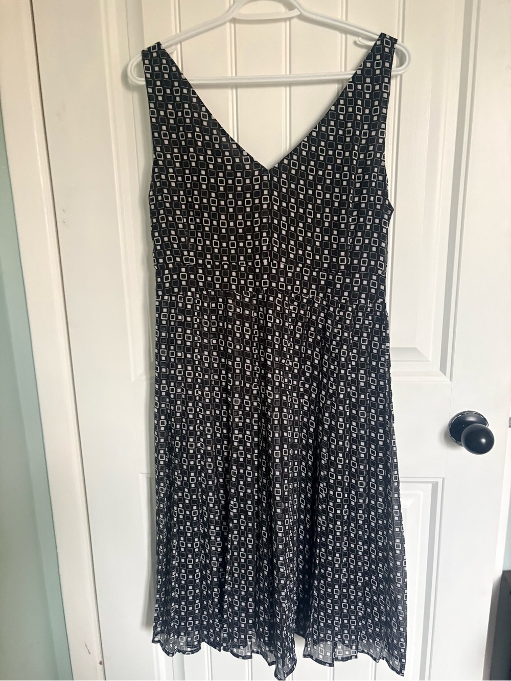 Esprit Geometric Print Dress Size 12 | Modern Minimalist Everyday Sleeveless - Picture 6 of 7